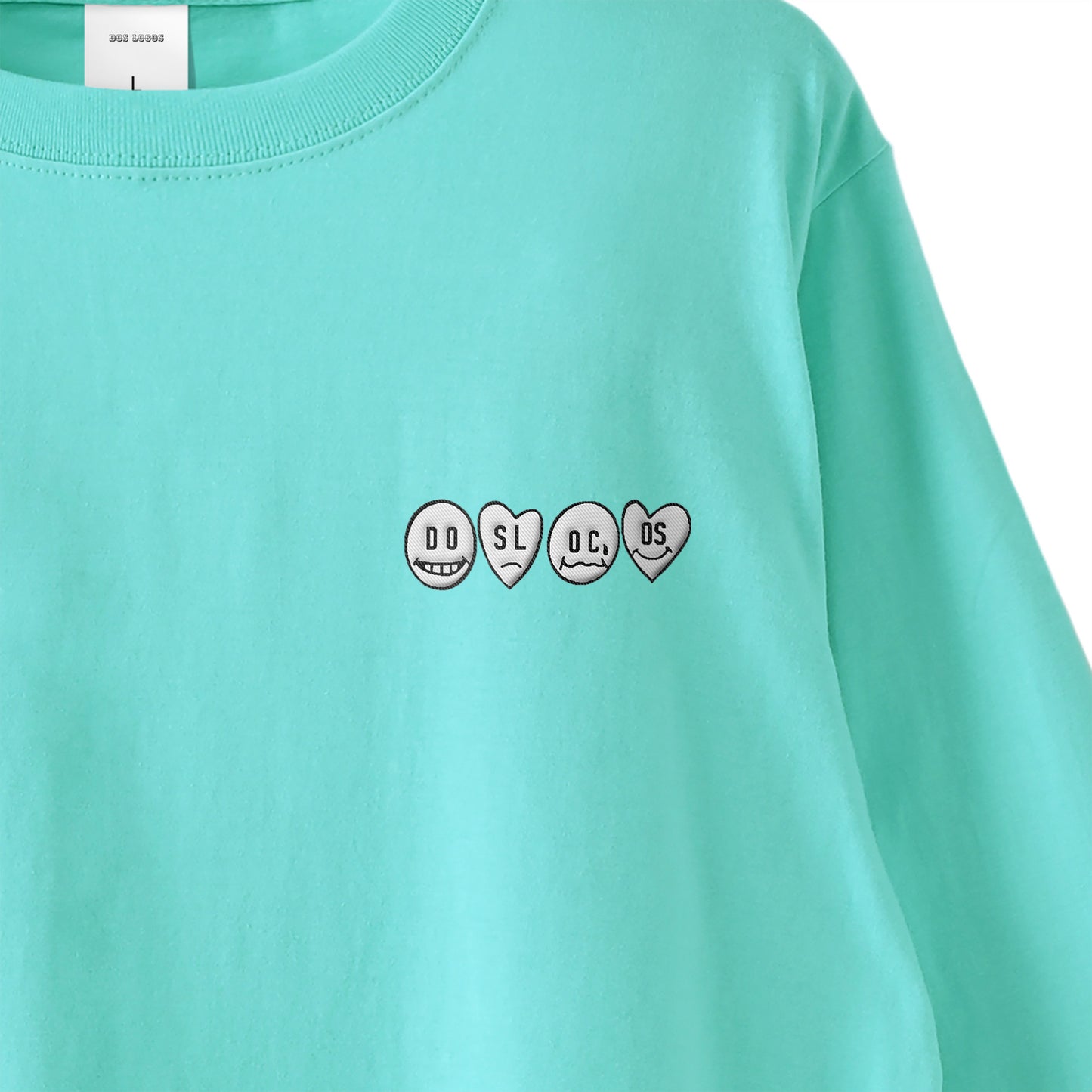 ロンT 刺繍ロゴ pastel-emerald image