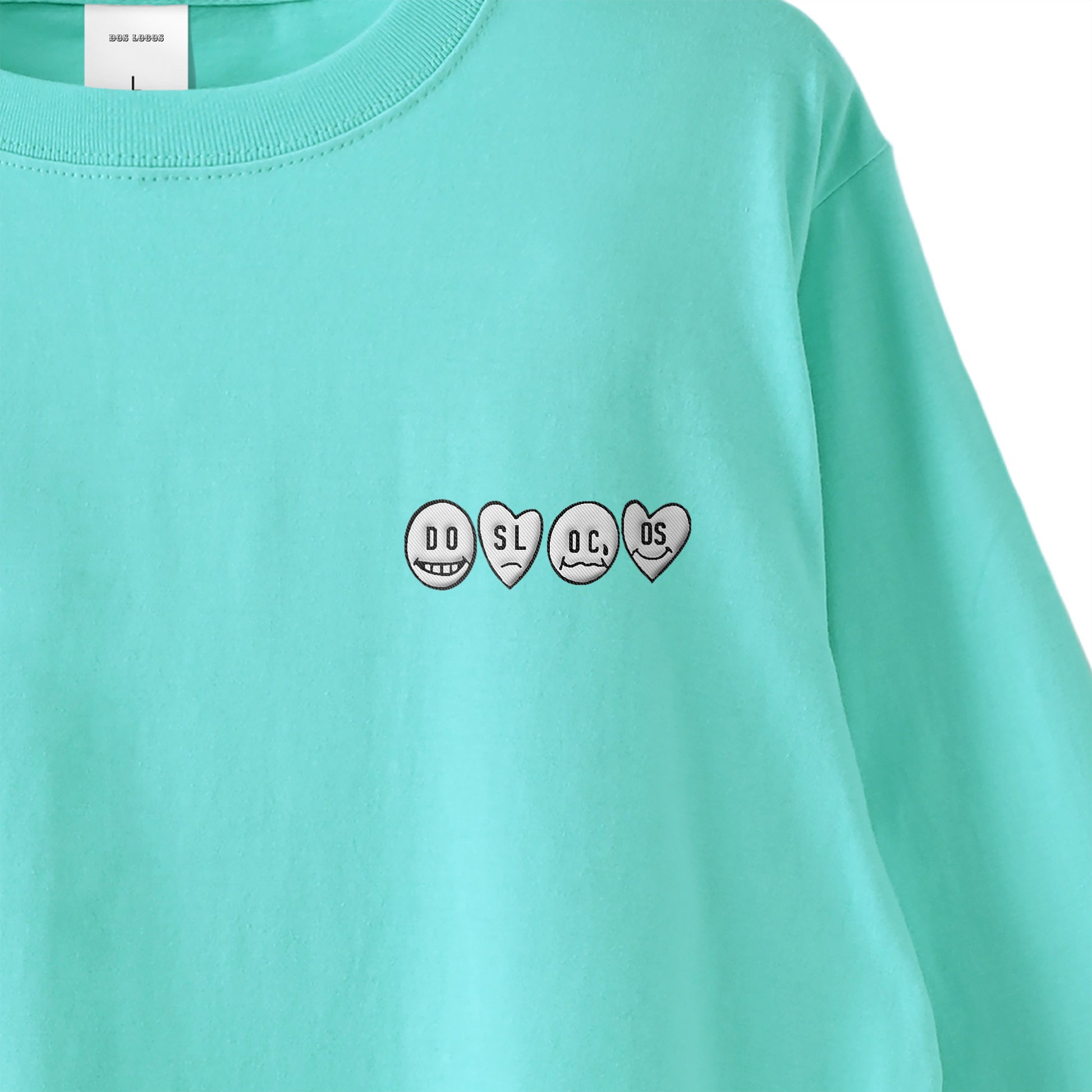 ロンT 刺繍ロゴ pastel-emerald image