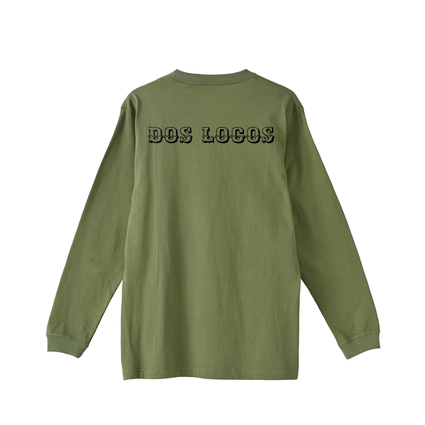 袖リブロンティー　スカルローズ olive-drab image