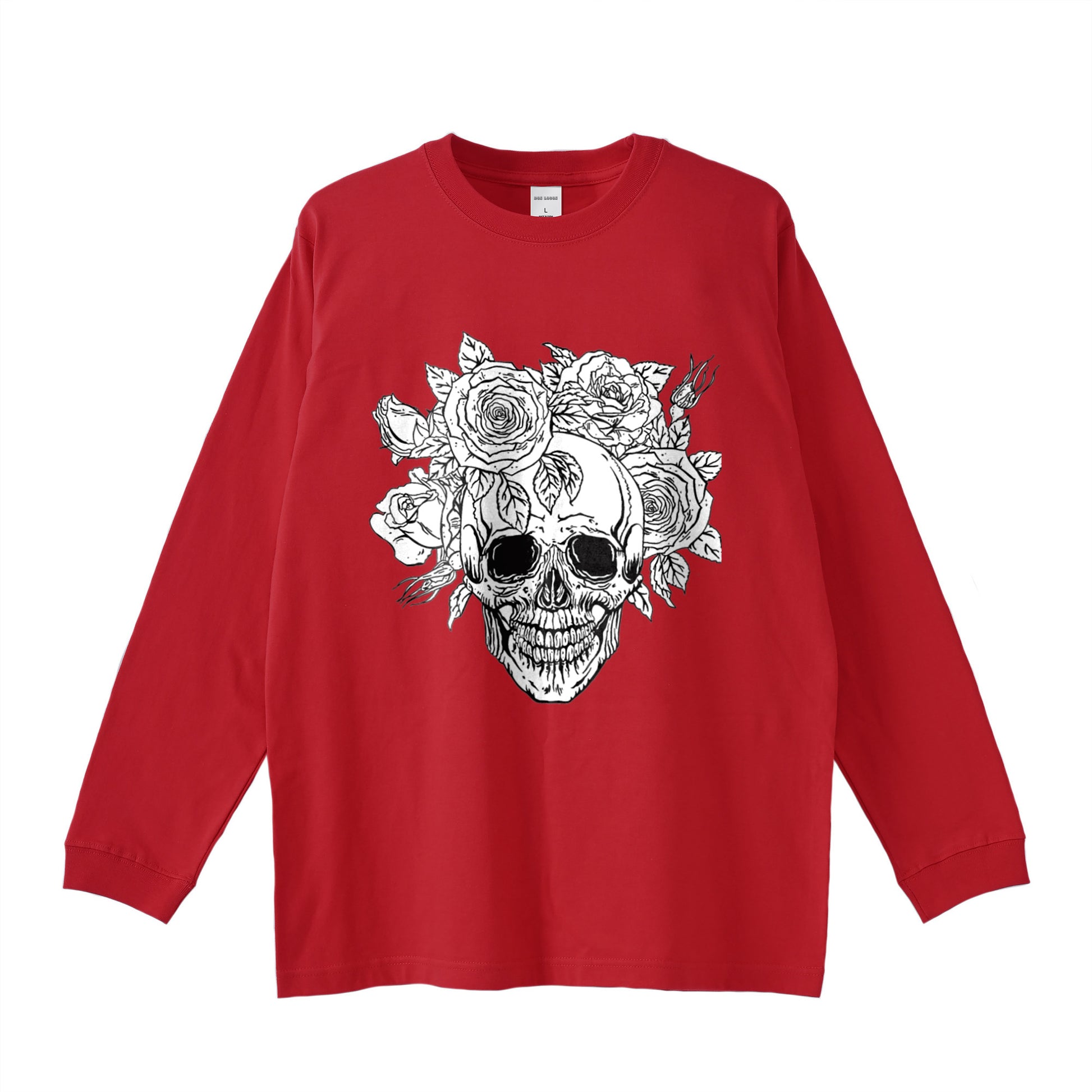 袖リブロンティー　スカルローズ red image
