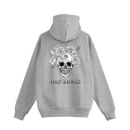 裏パイルジップパーカー　ローズスカル gray image