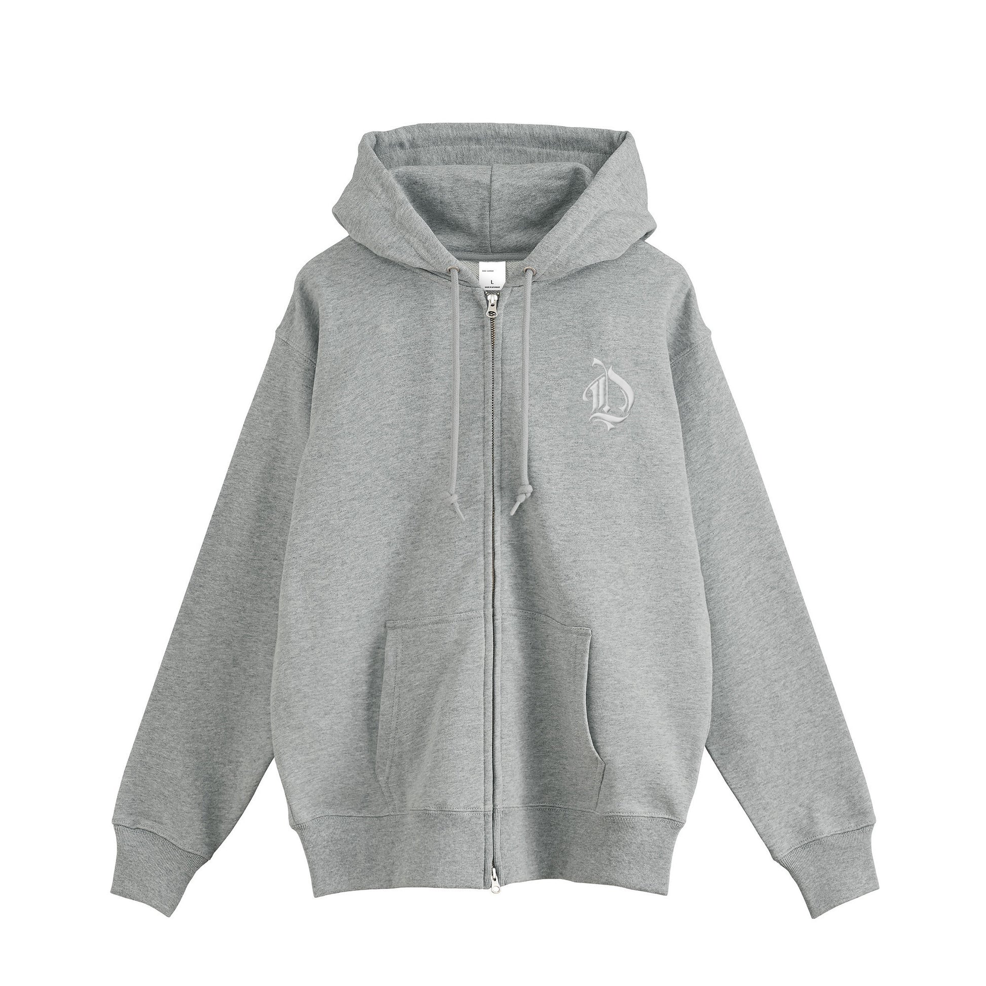 裏パイルジップパーカー　ローズスカル gray image