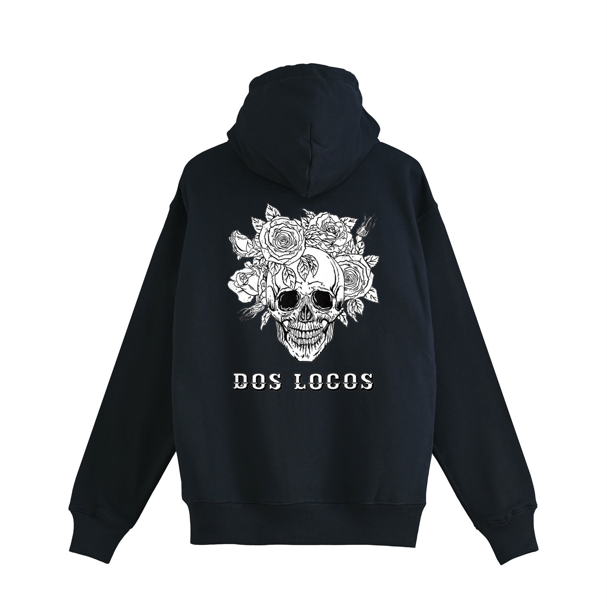 裏パイルジップパーカー　ローズスカル navy image