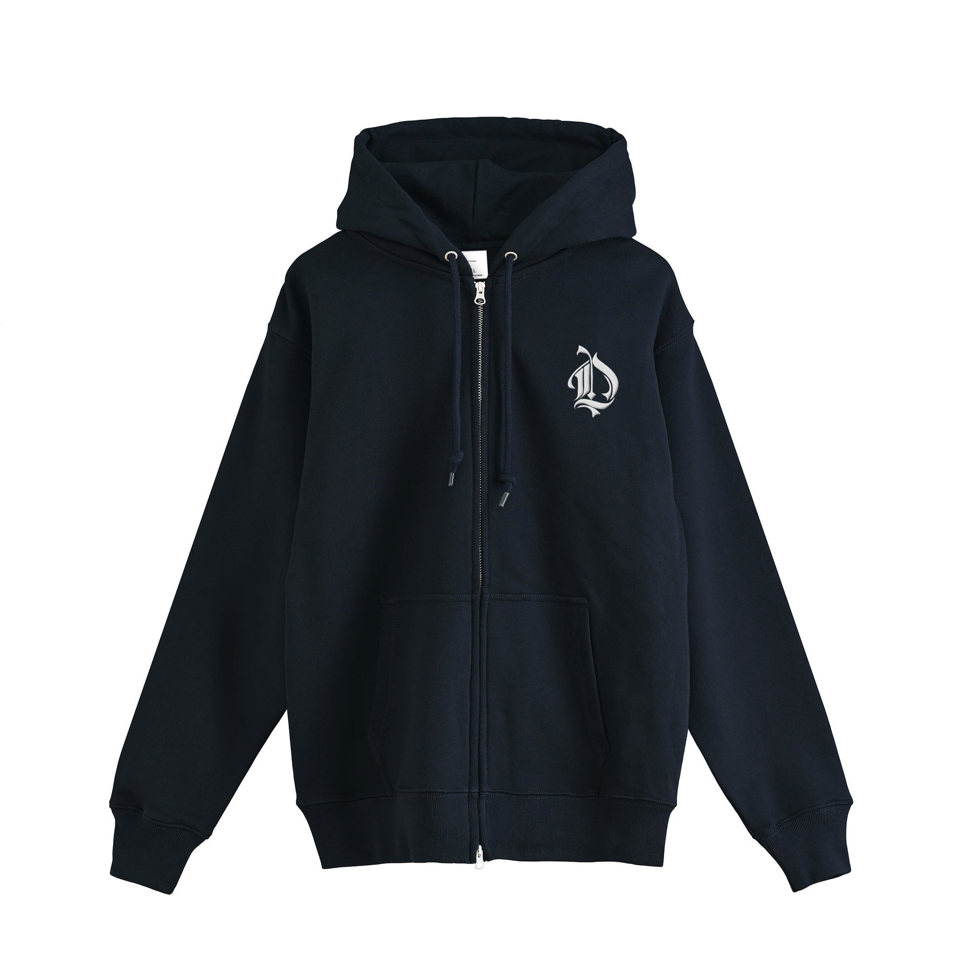 裏パイルジップパーカー　ローズスカル navy image