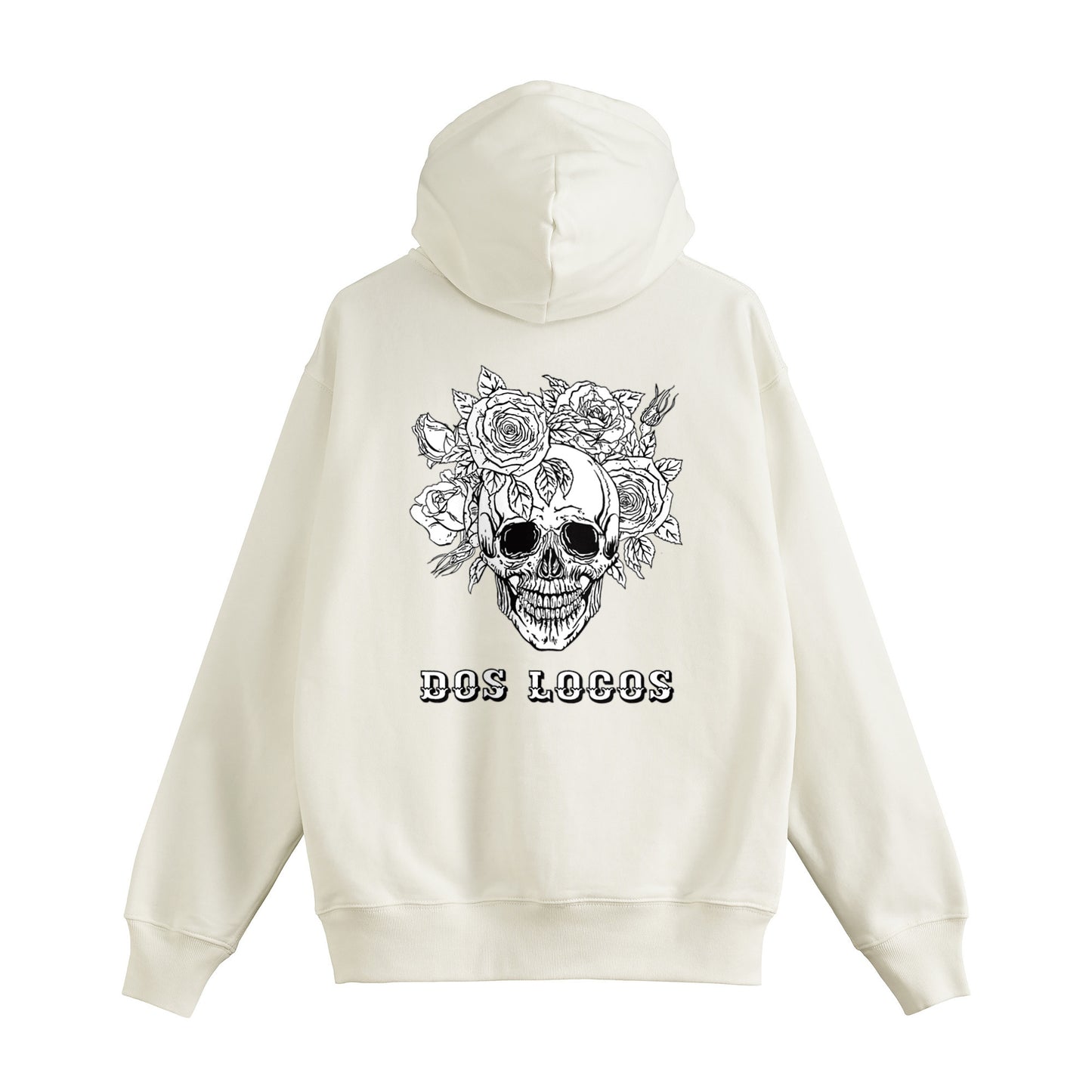 裏パイルジップパーカー　ローズスカル white image