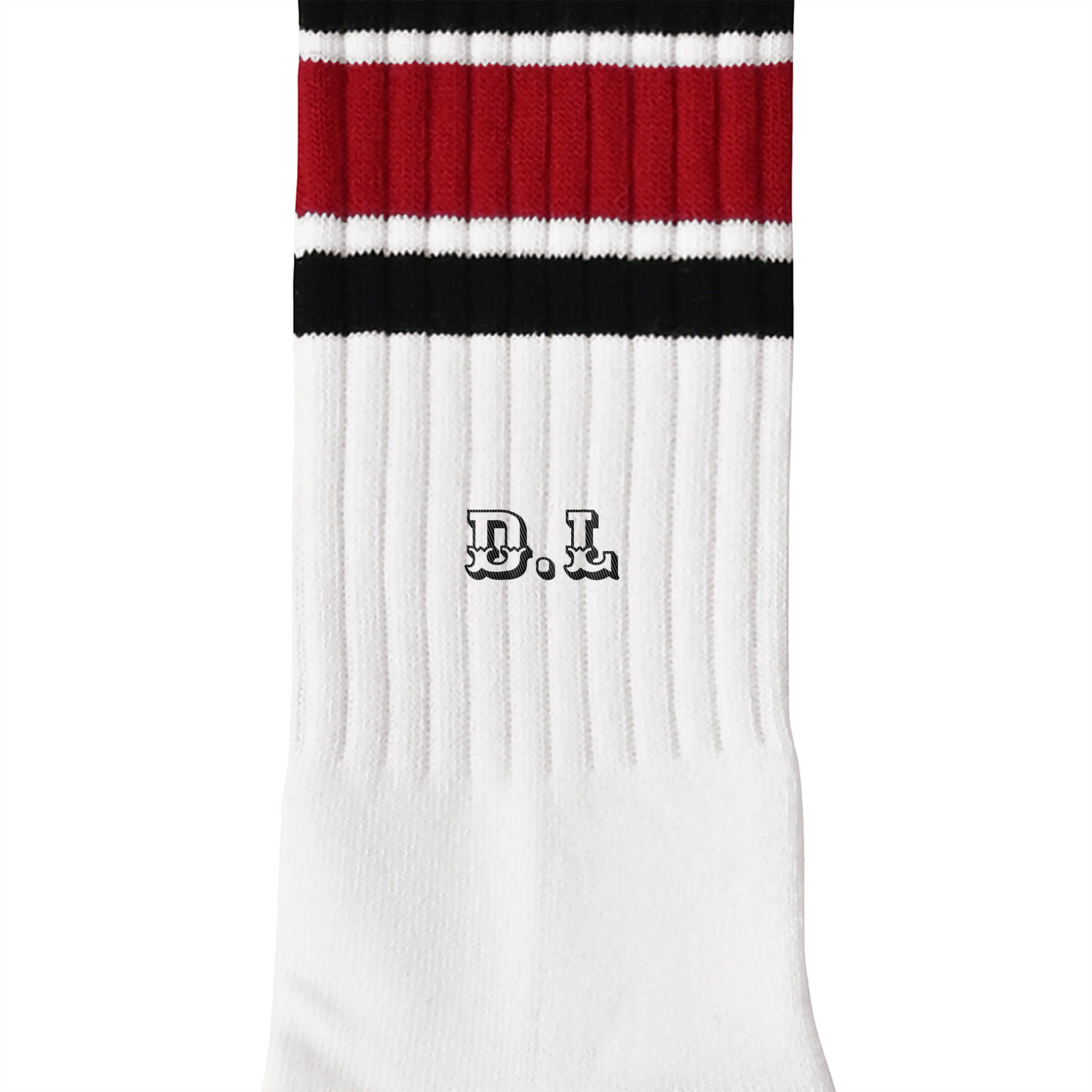 ソックス　ライン white-x-black-x-red image