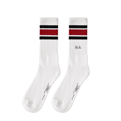 ソックス　ライン white-x-black-x-red image