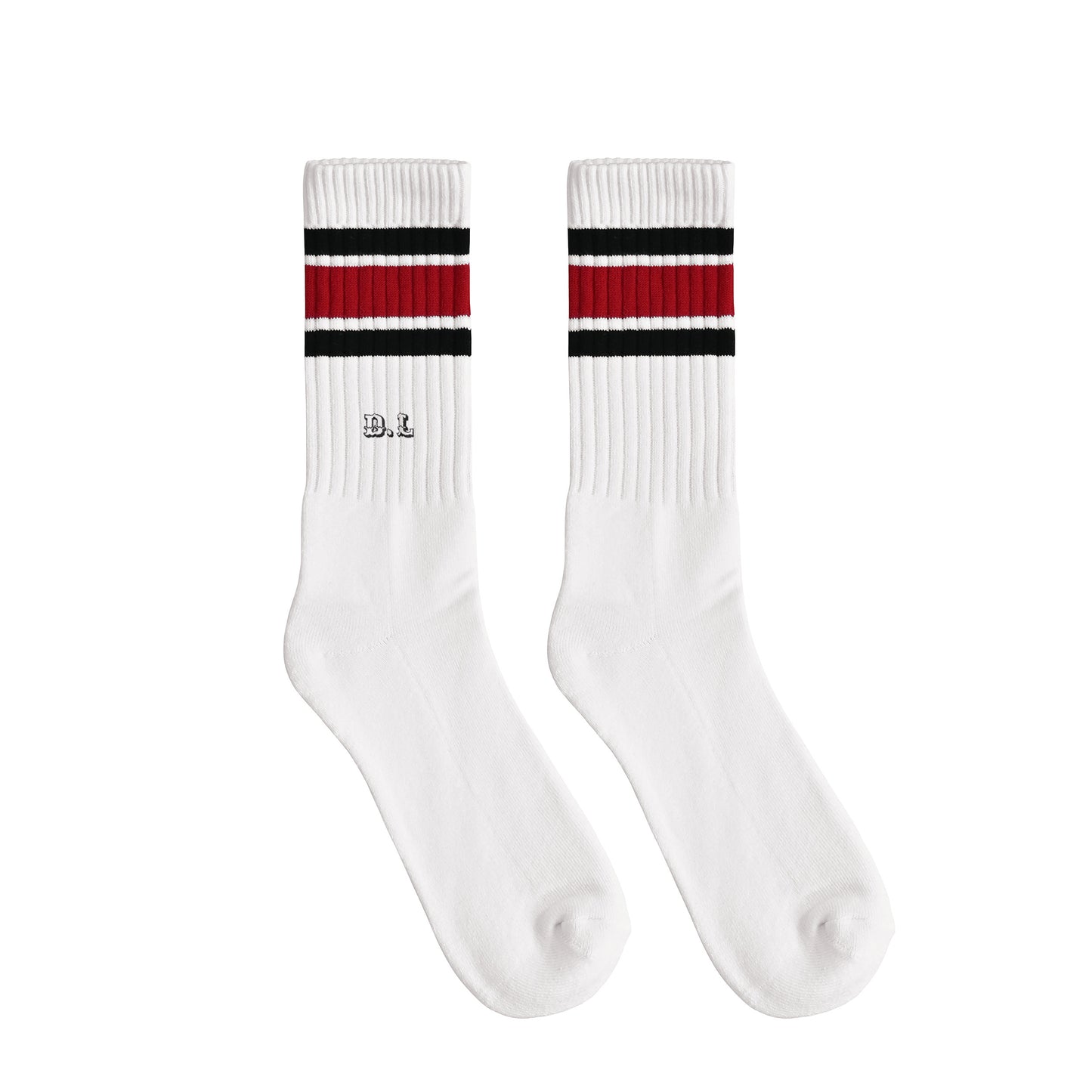 ソックス　ライン white-x-black-x-red image