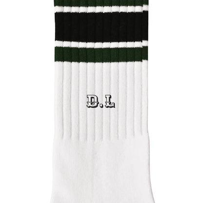 ソックス　ライン white-x-dark-green-x-black image