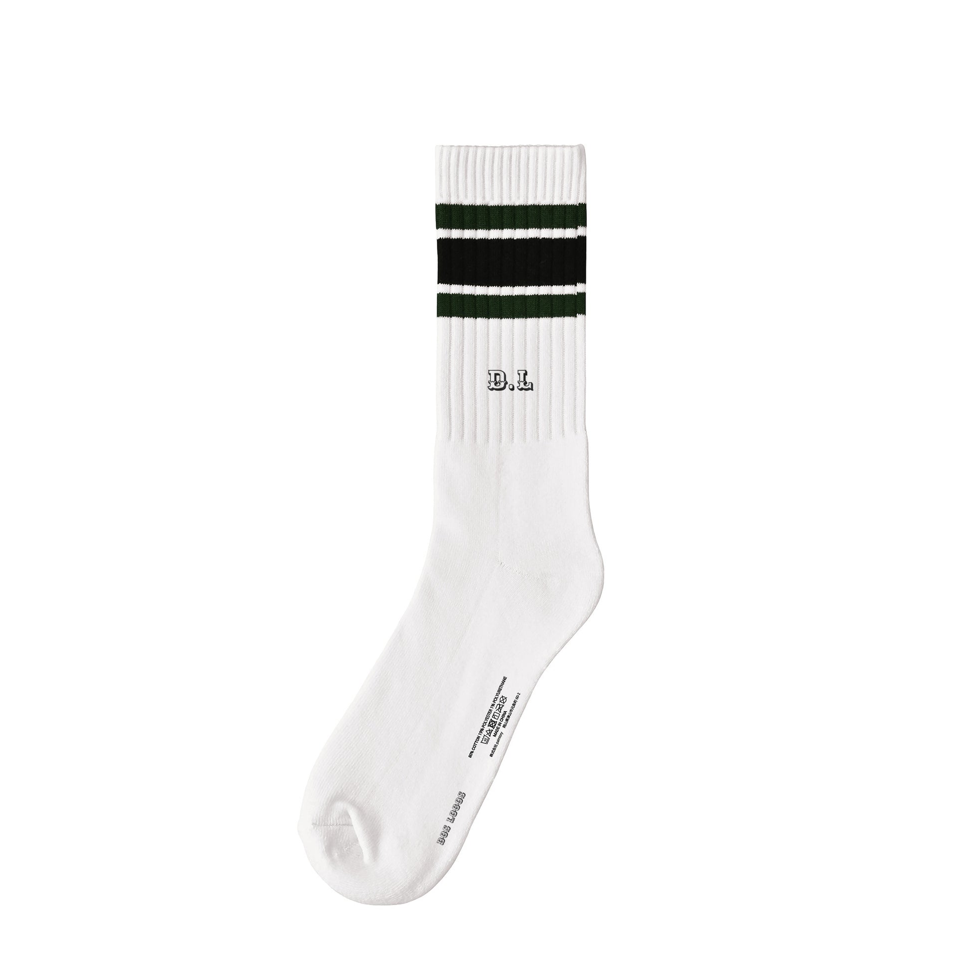 ソックス　ライン white-x-dark-green-x-black image