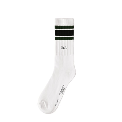 ソックス　ライン white-x-dark-green-x-black image