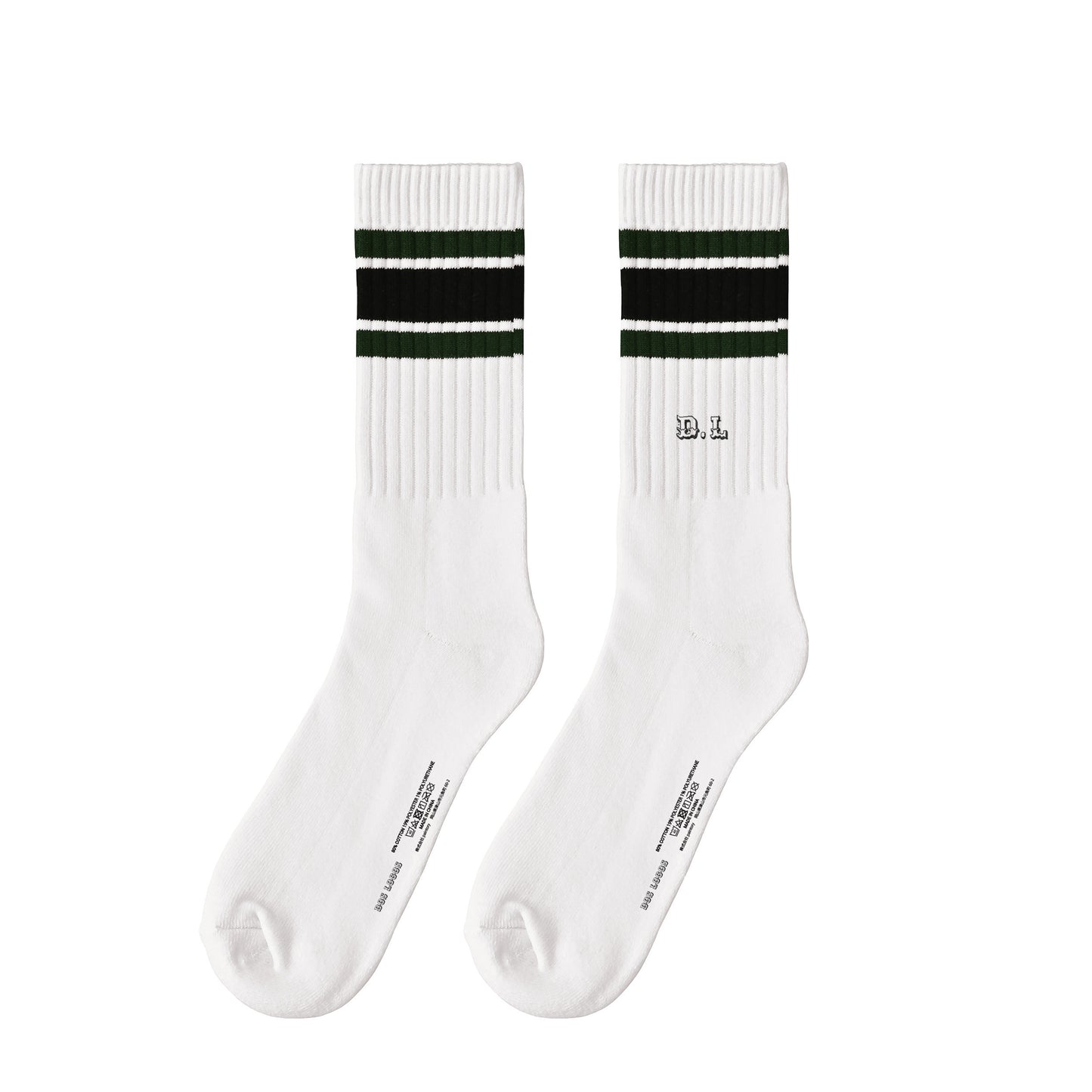 ソックス　ライン white-x-dark-green-x-black image