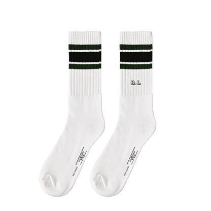 ソックス　ライン white-x-dark-green-x-black image