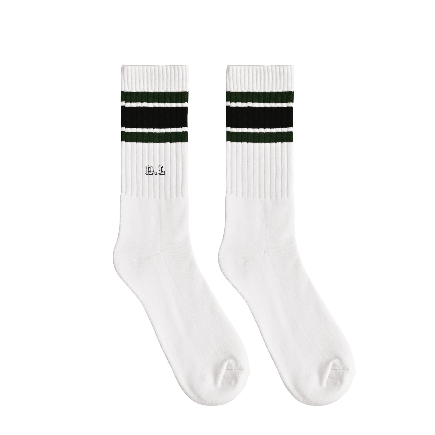 ソックス　ライン white-x-dark-green-x-black image