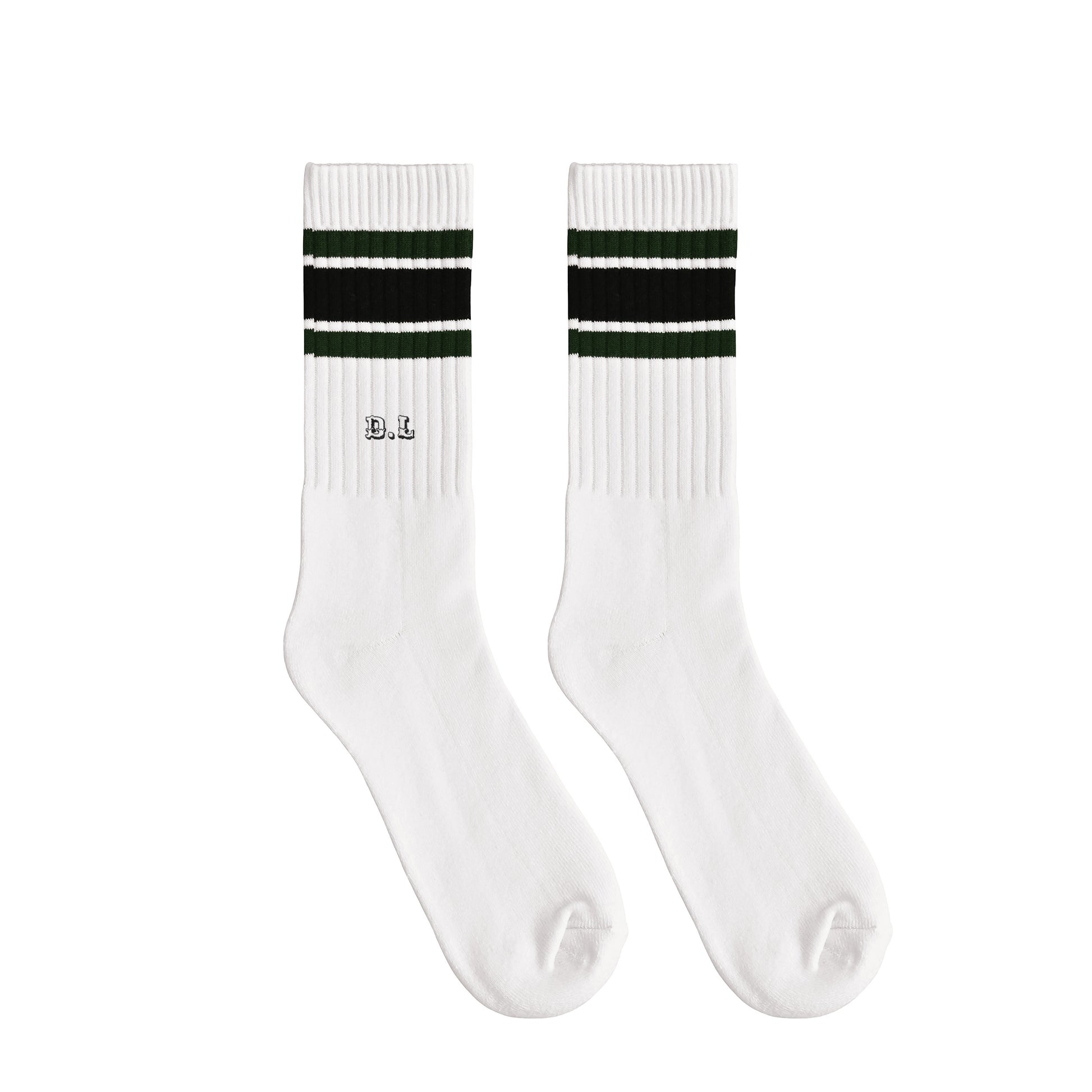 ソックス　ライン white-x-dark-green-x-black image