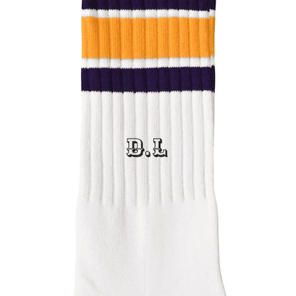 ソックス　ライン white-x-purple-x-gold image