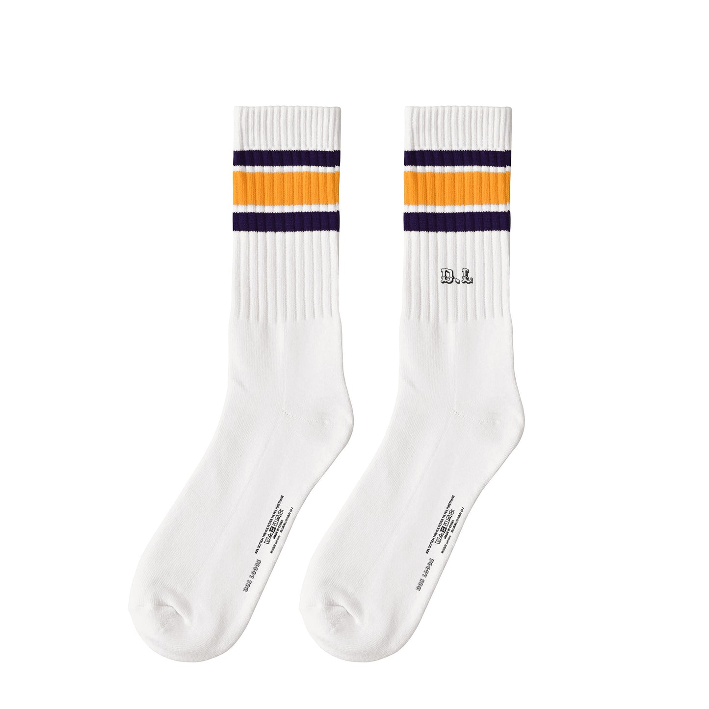ソックス　ライン white-x-purple-x-gold image