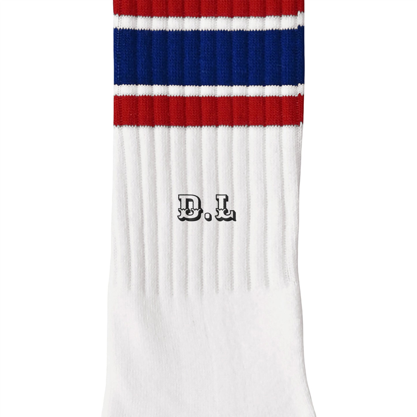 ソックス　ライン white-x-red-x-blue image