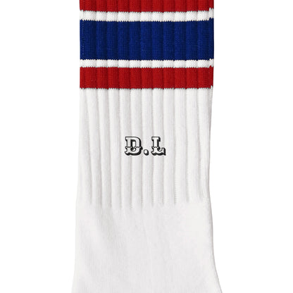 ソックス　ライン white-x-red-x-blue image