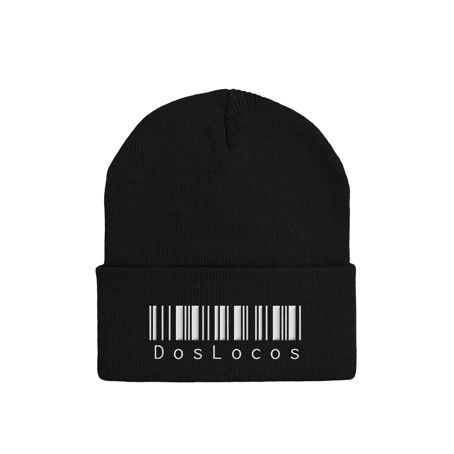 ニットキャップ　バーコード black image