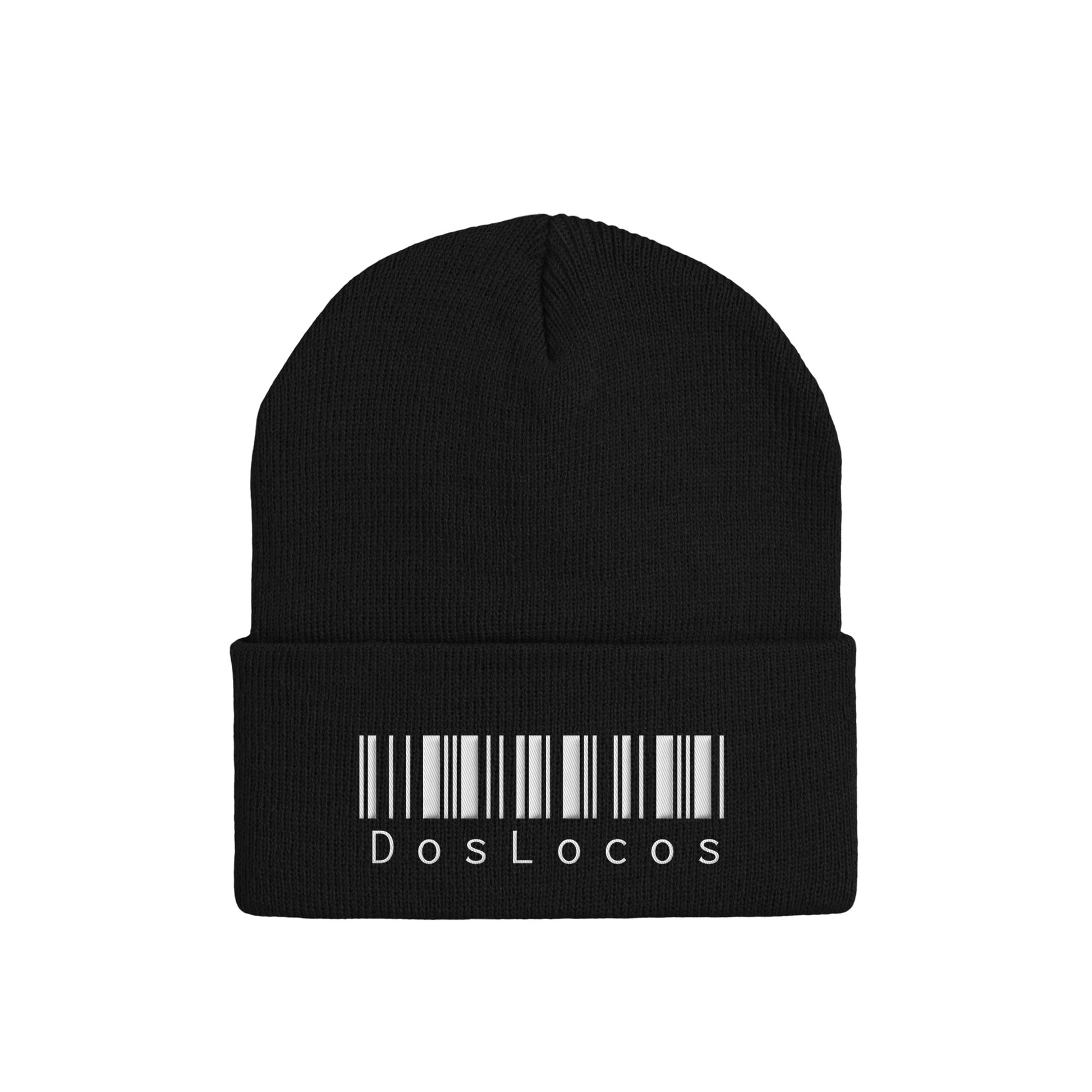 ニットキャップ　バーコード black image