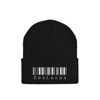 ニットキャップ　バーコード black image