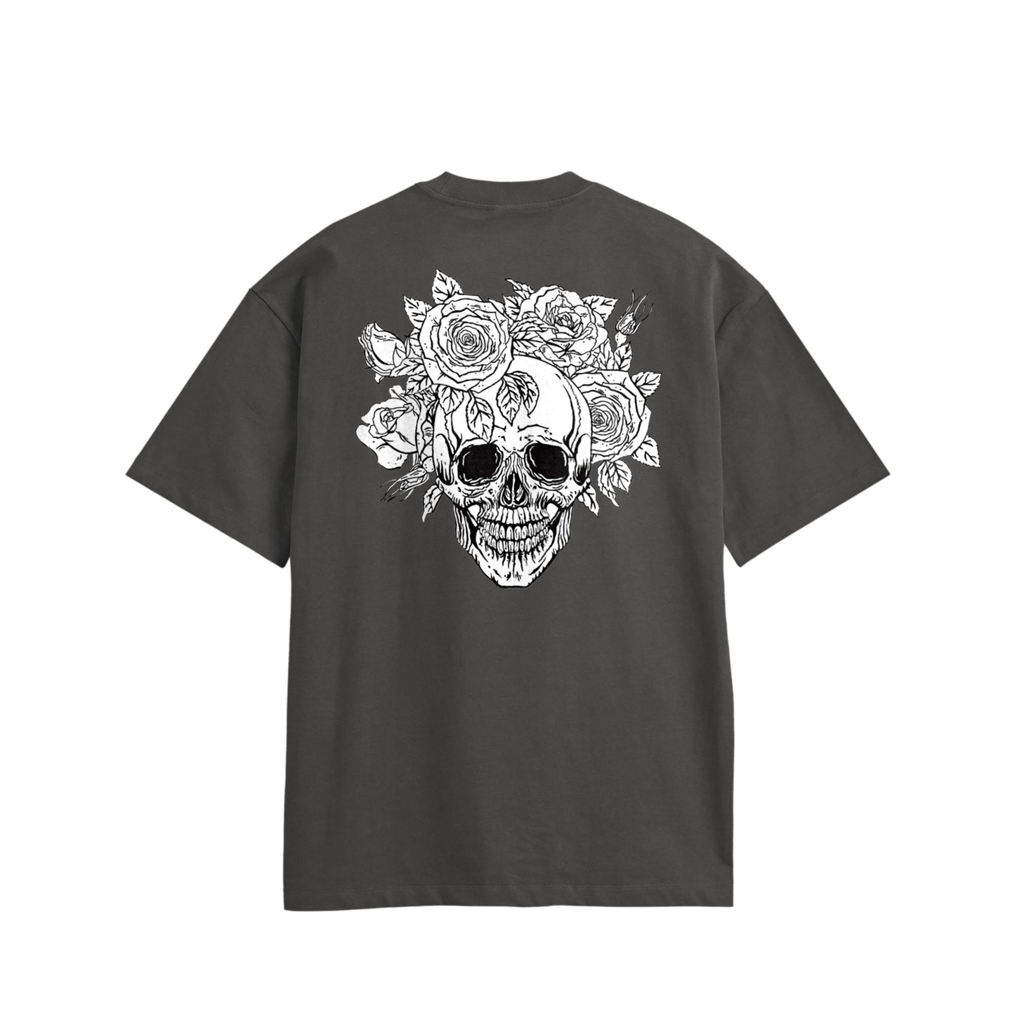 ローズスカル　コットンTシャツ charcoal image