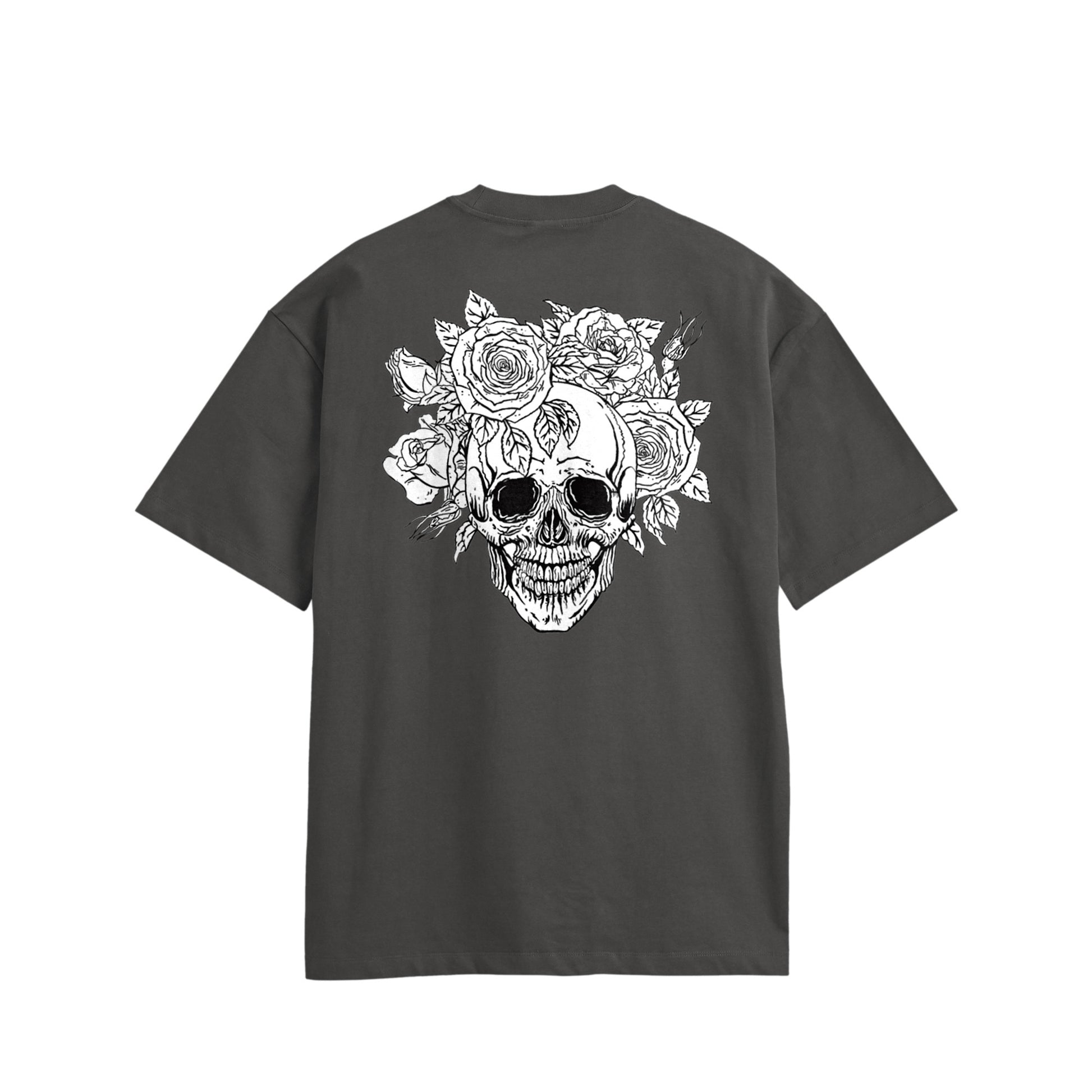ローズスカル　コットンTシャツ charcoal image