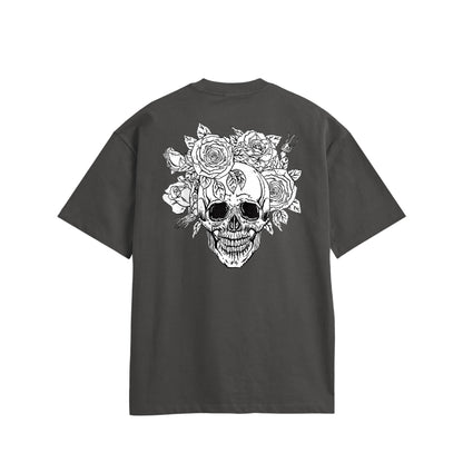 ローズスカル　コットンTシャツ charcoal image