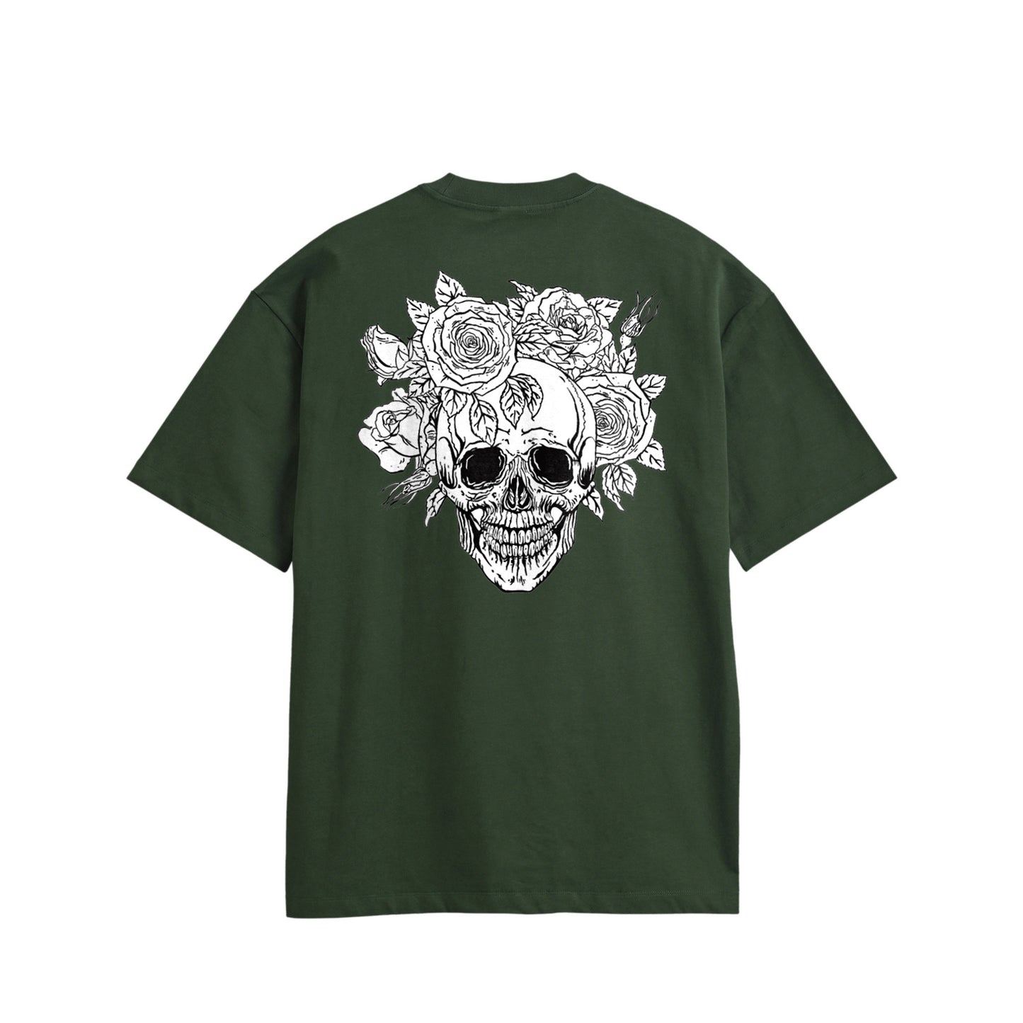 ローズスカル　コットンTシャツ green image