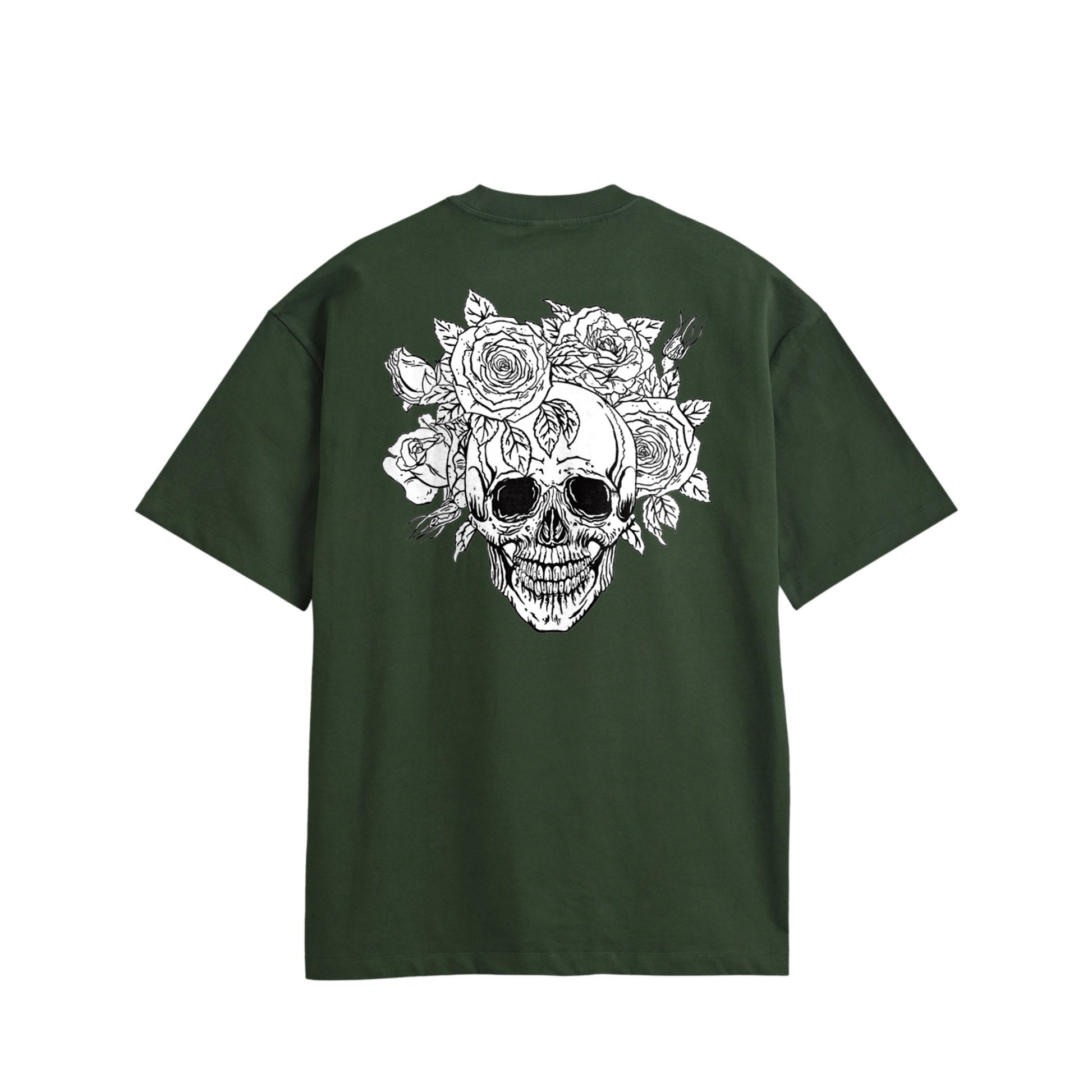 ローズスカル　コットンTシャツ green image