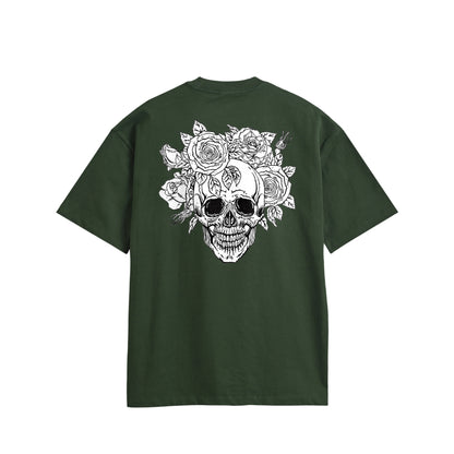 ローズスカル　コットンTシャツ green image