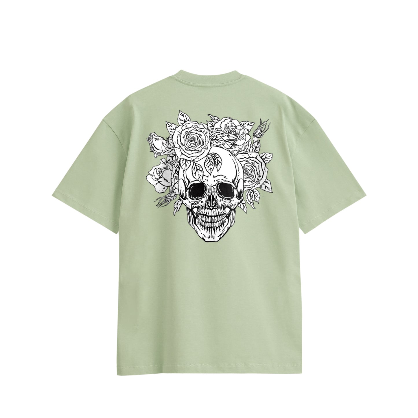 ローズスカル　コットンTシャツ light-green image