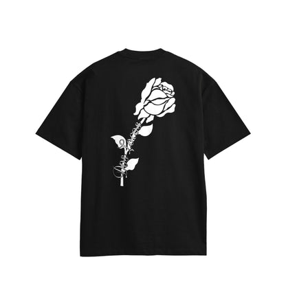 ローズ　コットンTシャツ black image