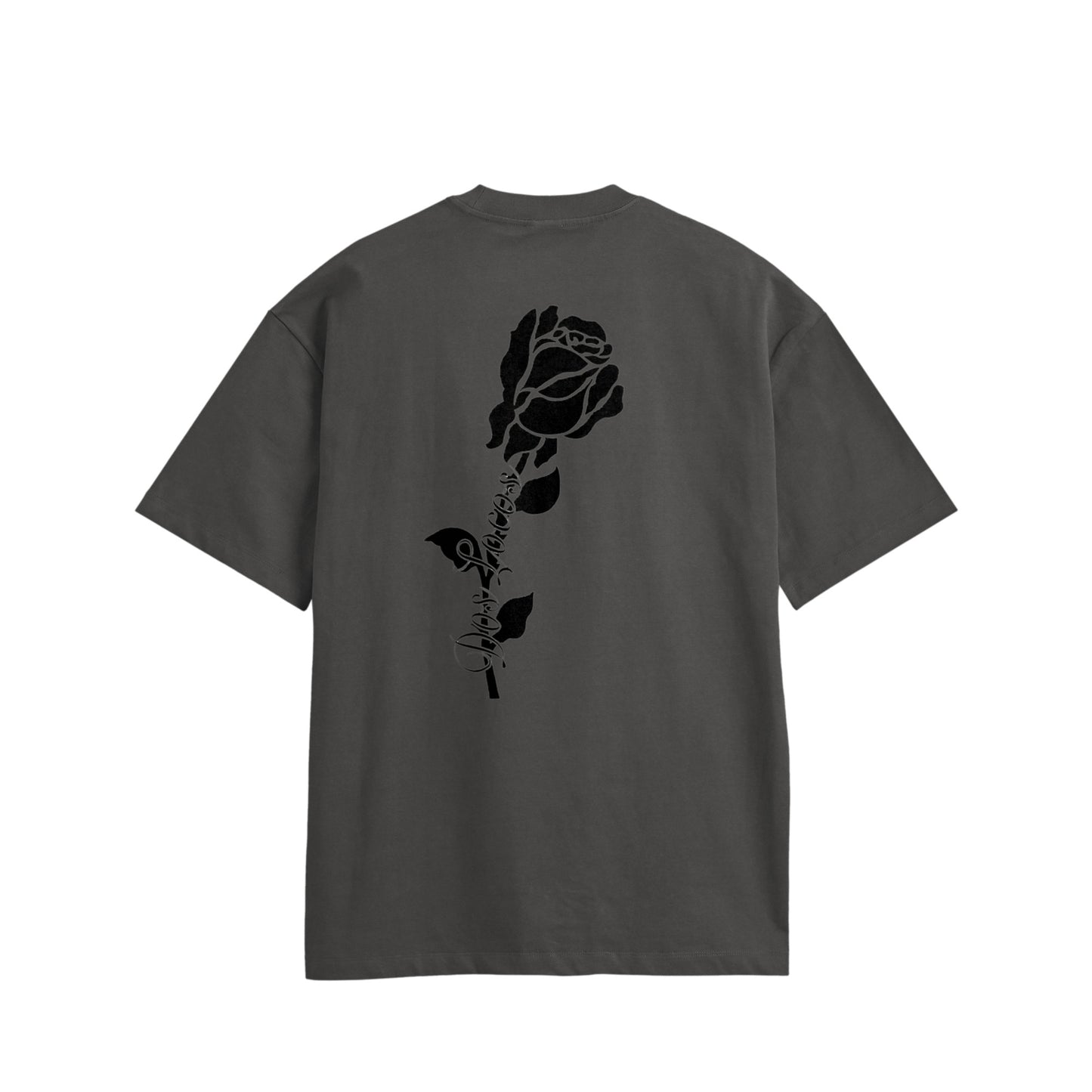 ローズ　コットンTシャツ charcoal image