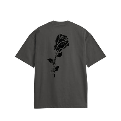 ローズ　コットンTシャツ charcoal image