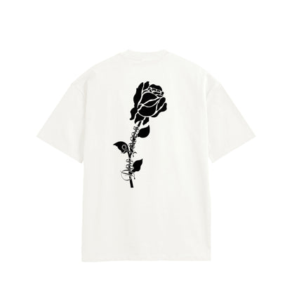 ローズ　コットンTシャツ white image
