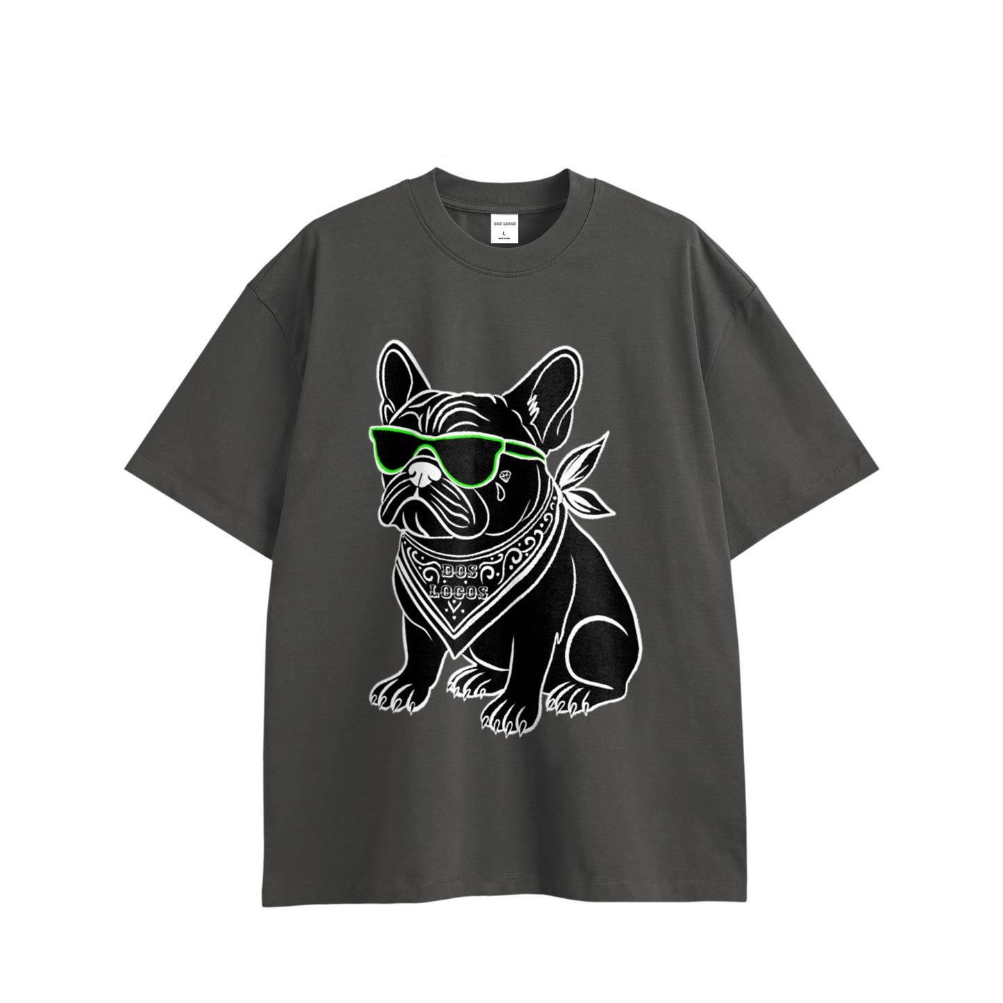 Dog コットンTシャツ charcoal image
