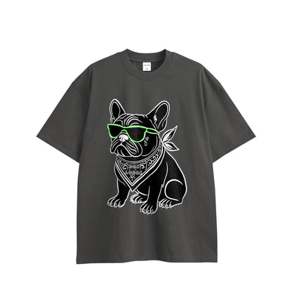 Dog コットンTシャツ charcoal image