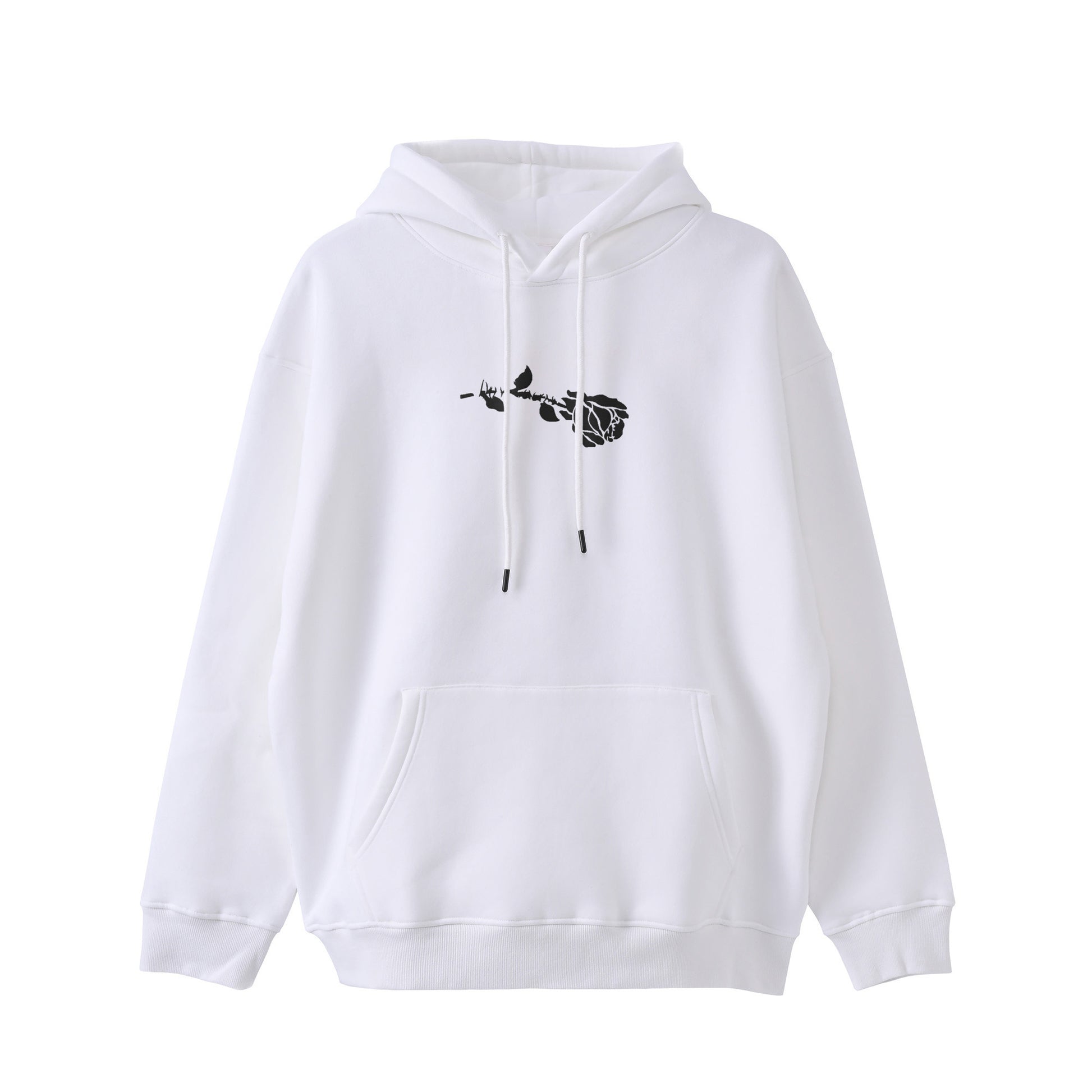 ローズ　裏起毛プルパーカー white image