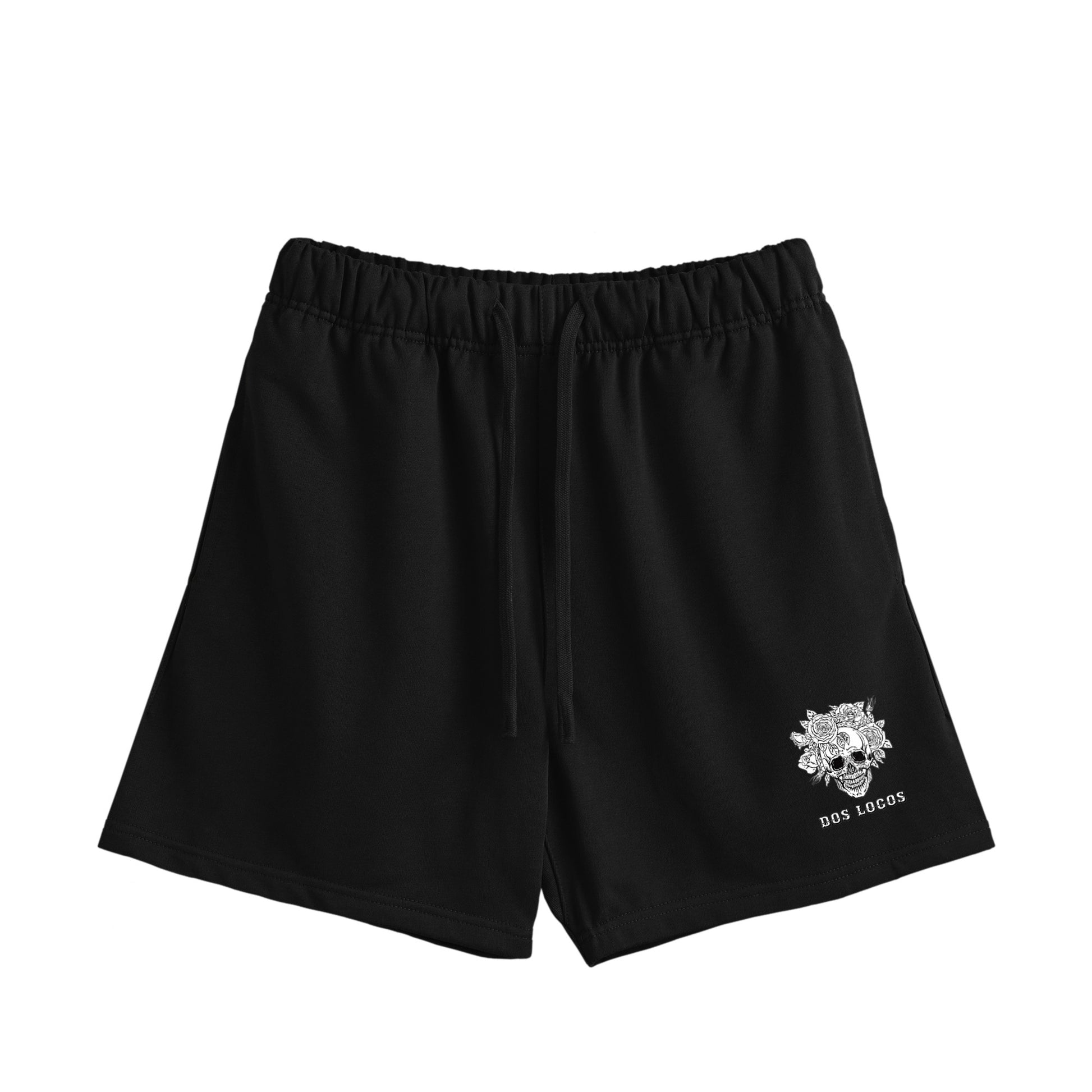 ローズスカル　コットンハーフパンツ black image