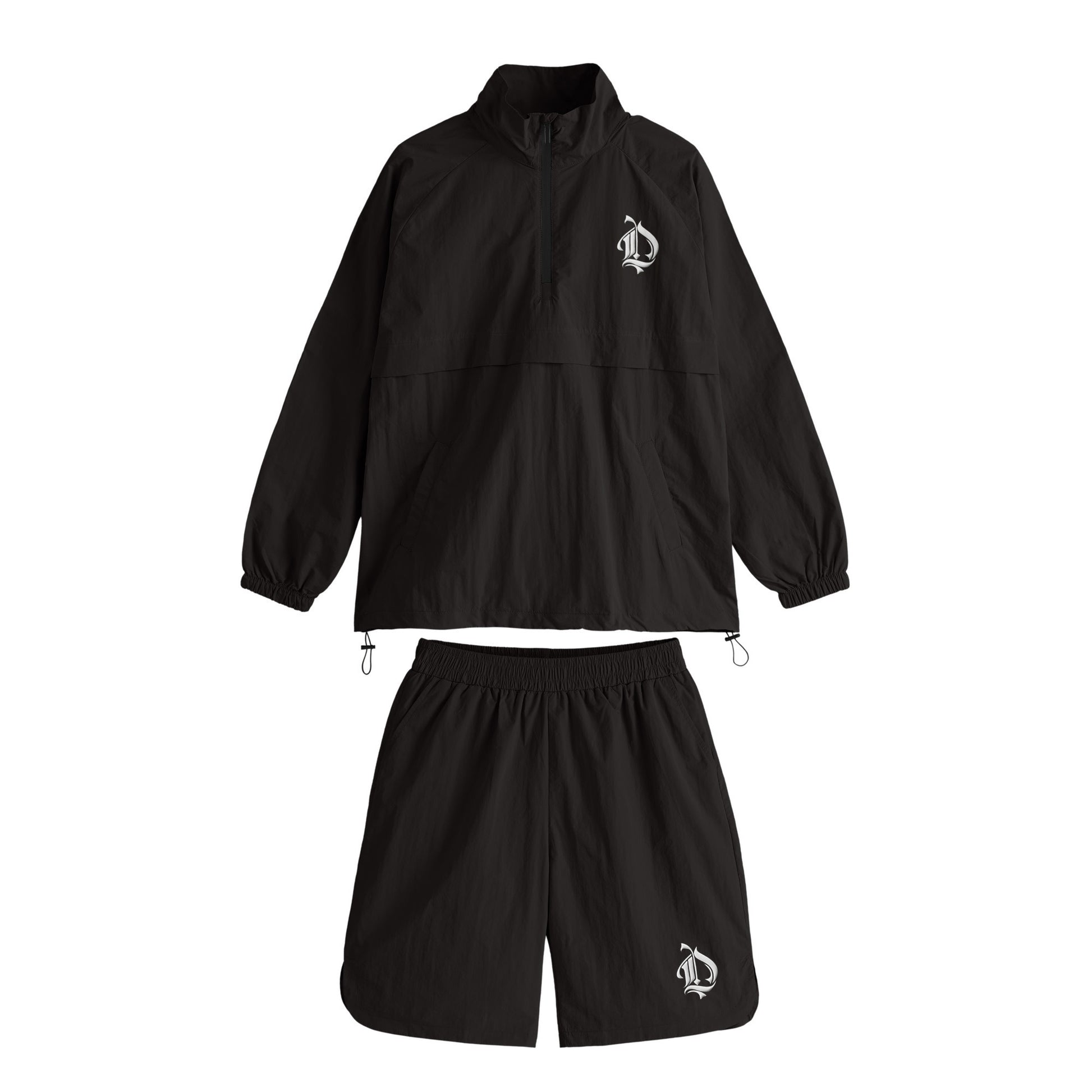 ロゴ　ナイロンセットアップ black image