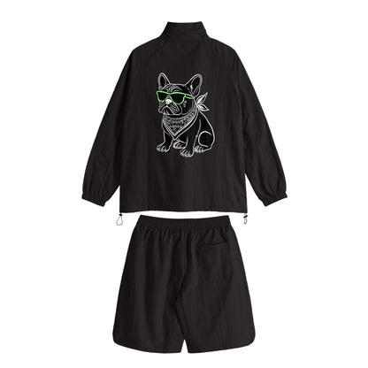 フレブル　ハーフジップナイロン black image