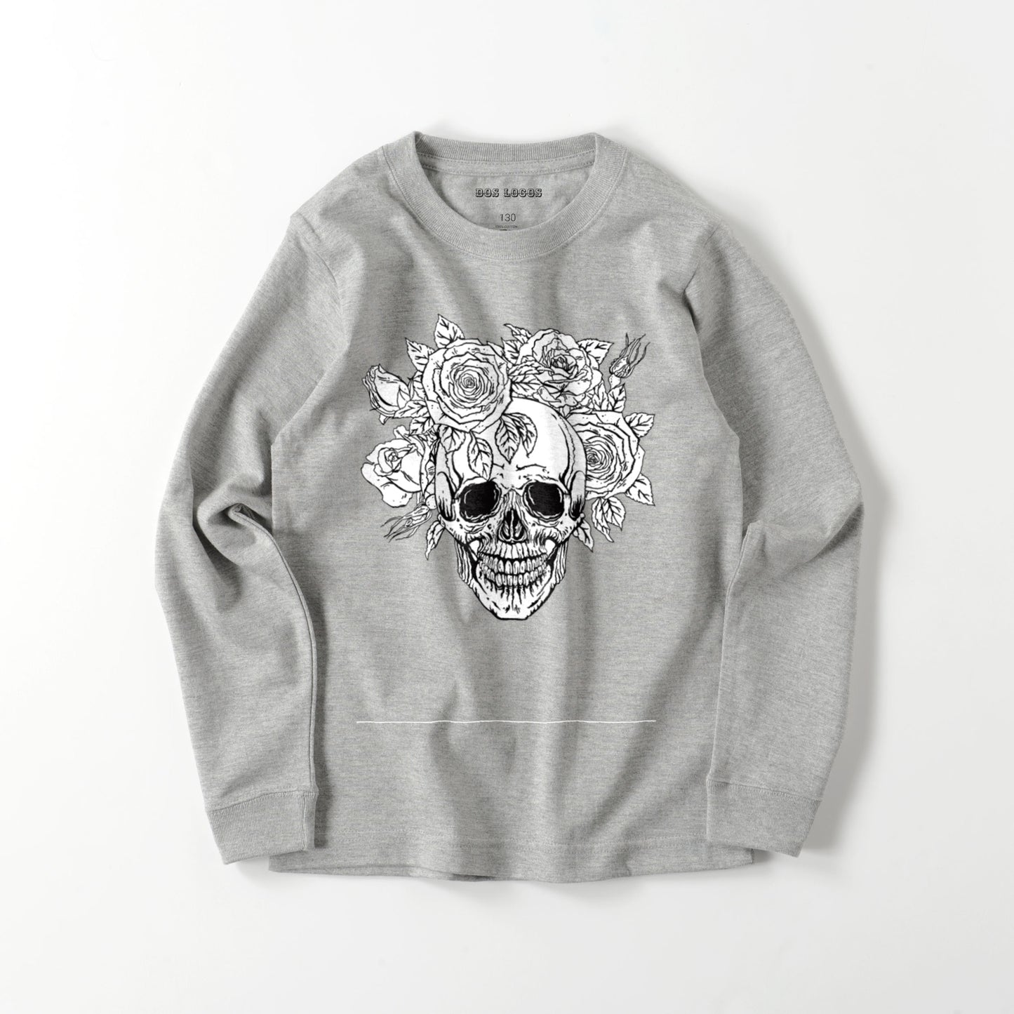 kids スカルローズ　長袖 gray image