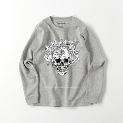 kids スカルローズ　長袖 gray image