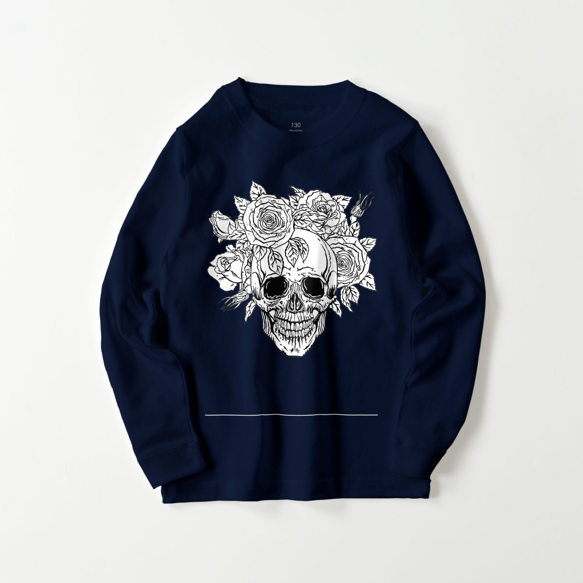 kids スカルローズ　長袖 navy image