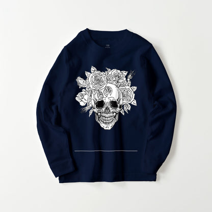 kids スカルローズ　長袖 navy image