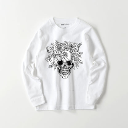 kids スカルローズ　長袖 white image