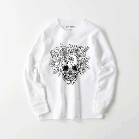 kids スカルローズ　長袖 white image