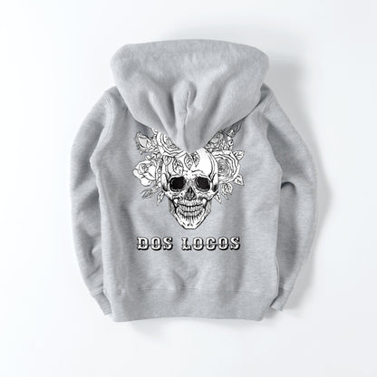 kids パーカー　ローズスカル gray image